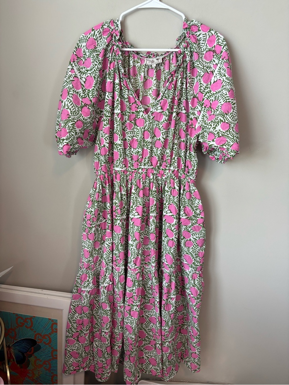 Mille Resort & Travel Pink Floral Midi Dress Size Large - Picture 3 of 7